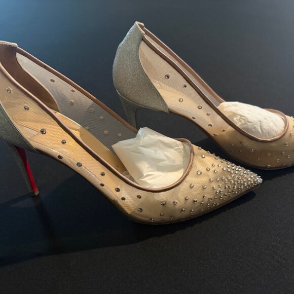 Christian Louboutin Follies Strass Shoes Size 37.5 - Picture 6 of 9